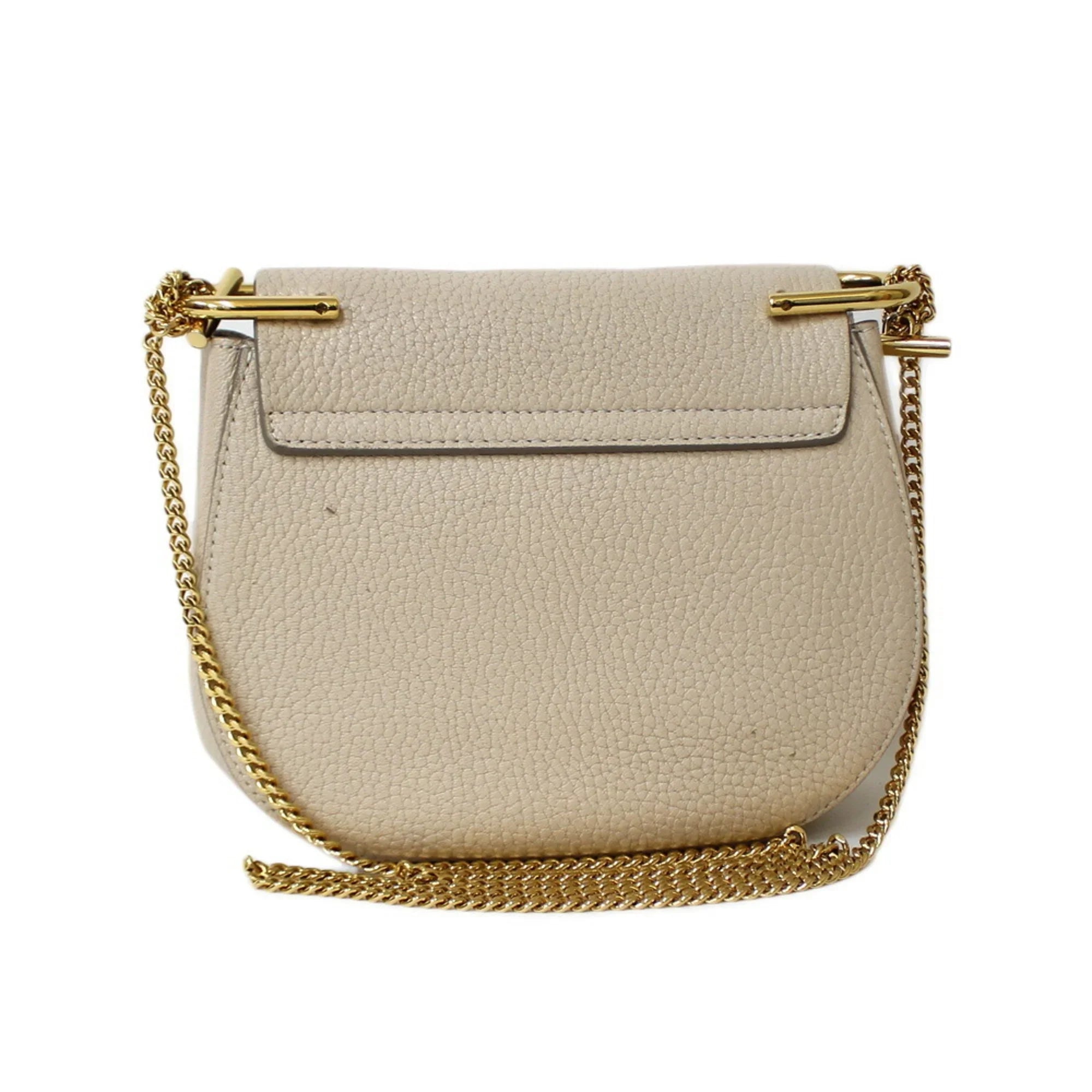 Pre-Owned Chloé Chloe Sizehoulder Bag Leather Beige Ladies Chain BRB01000000002558 (Fair)