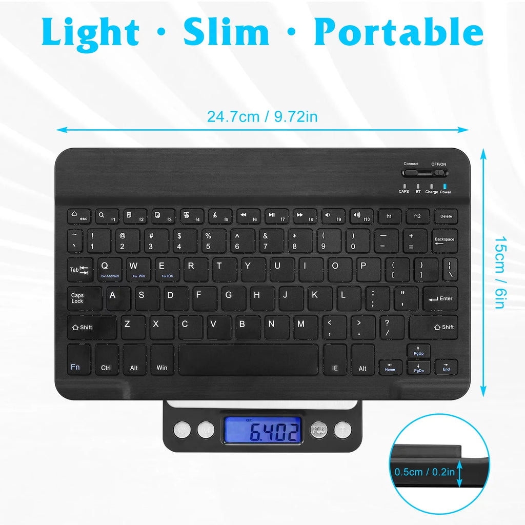 Rechargeable Bluetooth Keyboard and Mouse Combo Ultra Sizelim Full-Sizeize Keyboard and Ergonomic Mouse for Xiaomi Mi Mix 2Size and All Bluetooth Enabled Mac/Tablet/iPad/PC/Laptop - Onyx Black