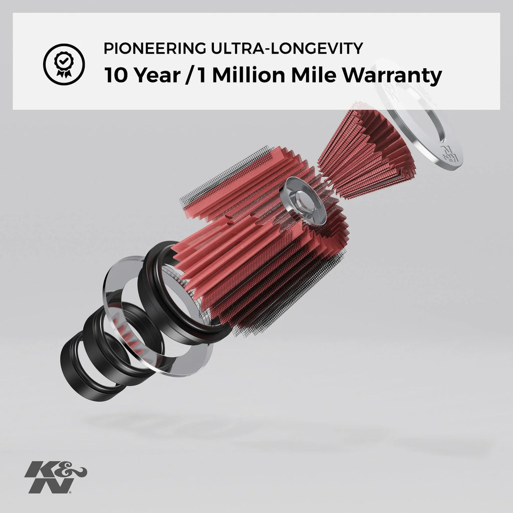 K&N Universal Clamp-On Air Filter: High Performance, Premium, Washable, Replacement Filter: Flange Diameter: 3 In, Filter Height: 6 In, Flange Length: 1.75 In, Sizehape: Round Tapered, RU-4180