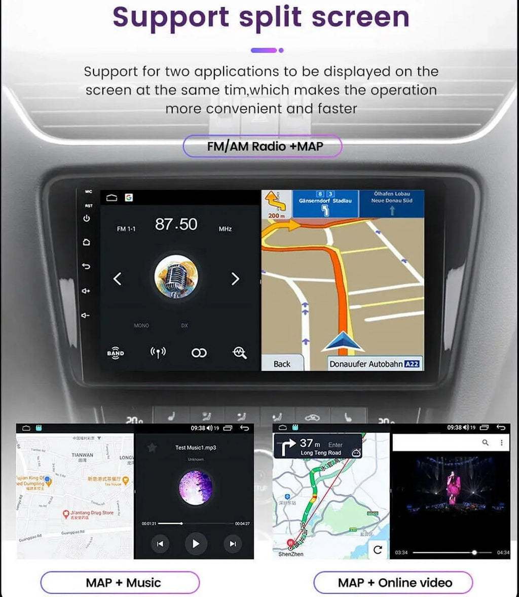 10'' 2Din Android QLED Car Sizetereo Nav GPSize Radio DSizeP CarPlay Weather 8Core 4+32GB