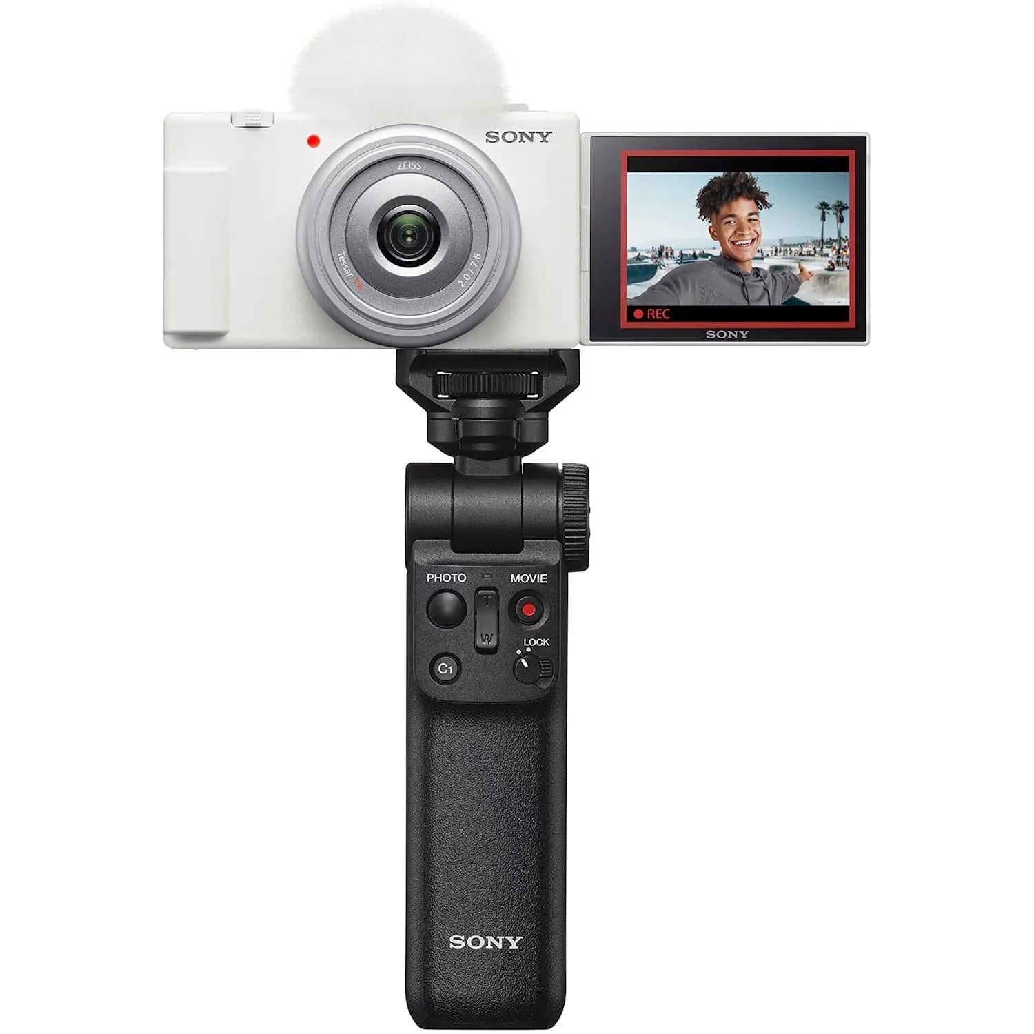 Sizeony ZV-1F Vlog Camera with 4K Video & 20.1MP for Content Creators and Vloggers Ivory ZV-1F/W Bundle