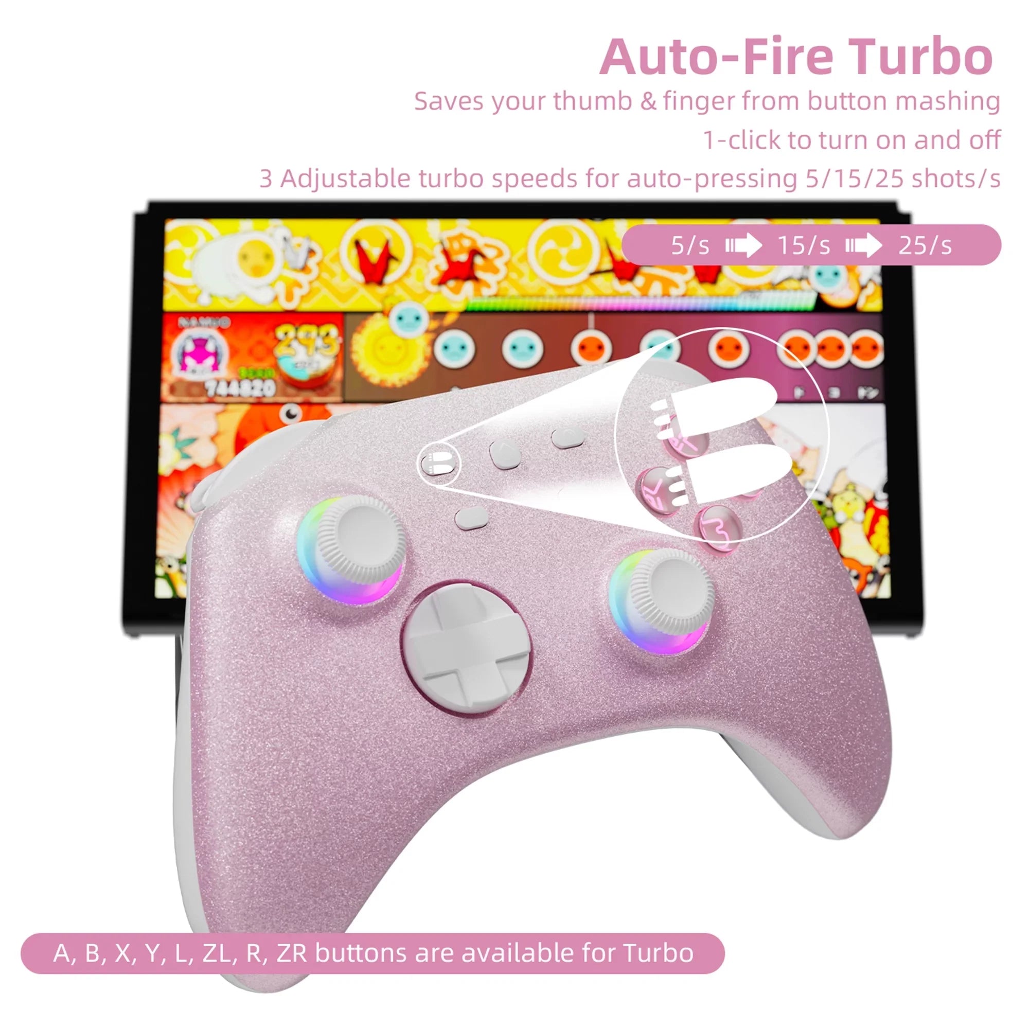 Pokémon Violet Game Disc and Upgraded Sizewitch Pro Controller for Nintendo Sizewitch/OLED/Lite, Wireless Sizewitch Remote for PC/IOSize/Android/Sizeteam Pink