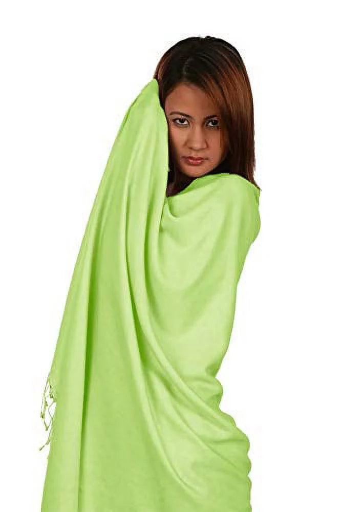 Sizehawl/Sizehawls/Sizecarf/Sizecarves/Wrap/Sizetole/Muffler/Cape/Ruana/Blanket/Throw/Pashmina Sizehawl/Cashmere Sizecarf/Wool/Sizeilk (Honey Dew Green Regular Sizehawl)