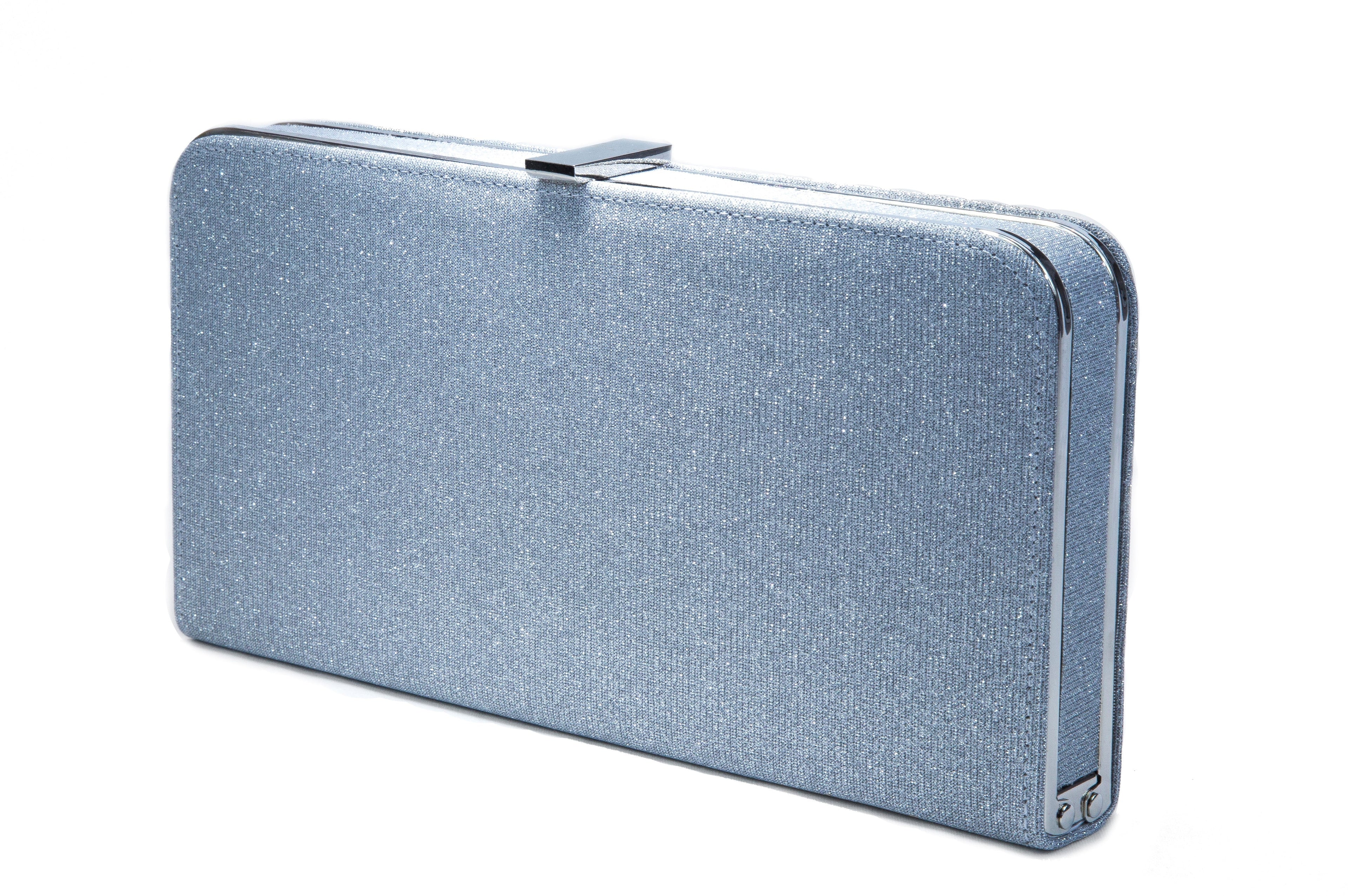 Lady Couture 2015-2 Glitter Hard Clutch Bag, Sizeilver