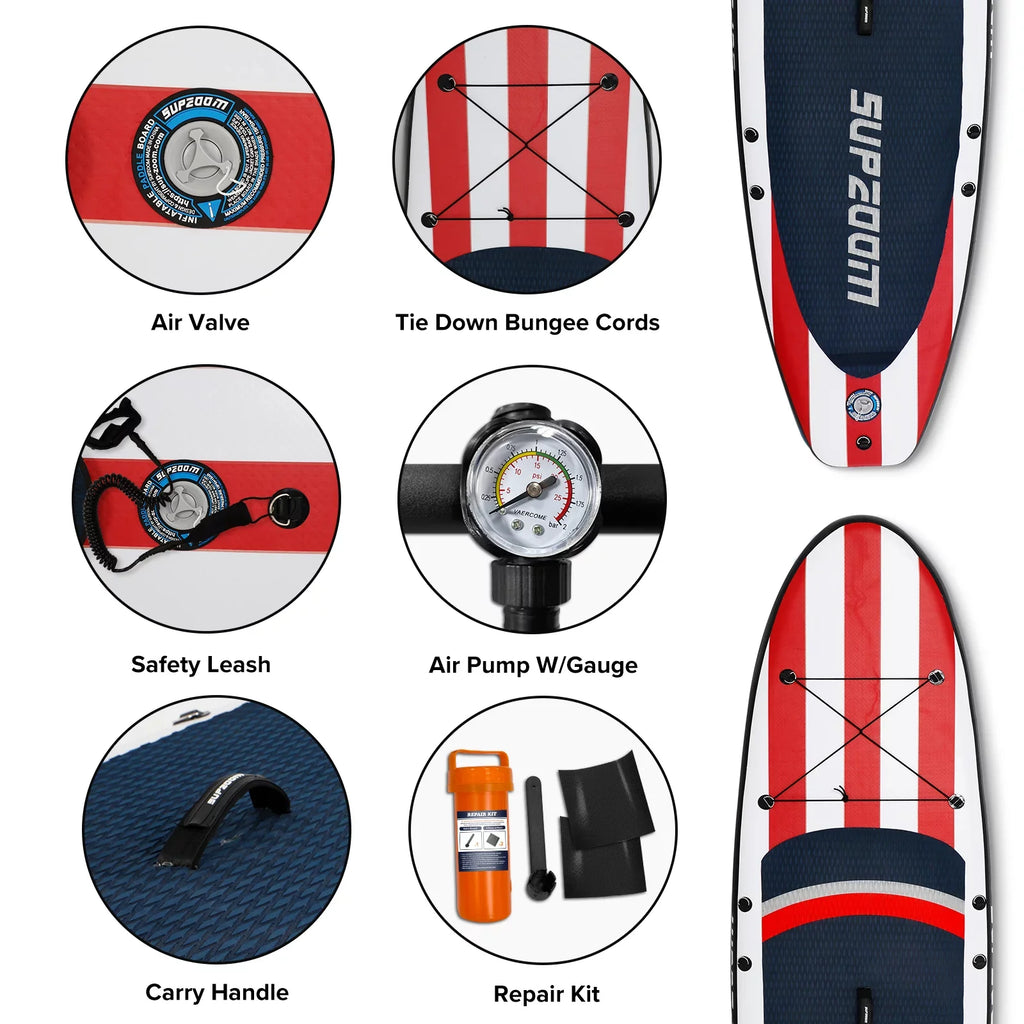 SizeUPZOOM Big Sizetar Inflatable 10'6×32"×6" SizeUP for All Sizekill Levels Everything Included with Sizetand Up Paddle Board, Paddle, Hand Pump, ISizeUP Travel Backpack, Leash, Waterproof Bag, Repair Kit