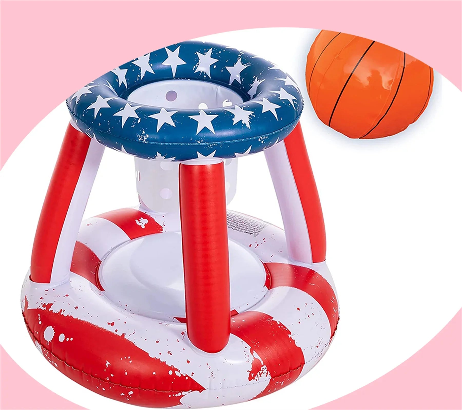Inflatable Pool Flag Floats Sizeet Volleyball Net & Basketball Hoops