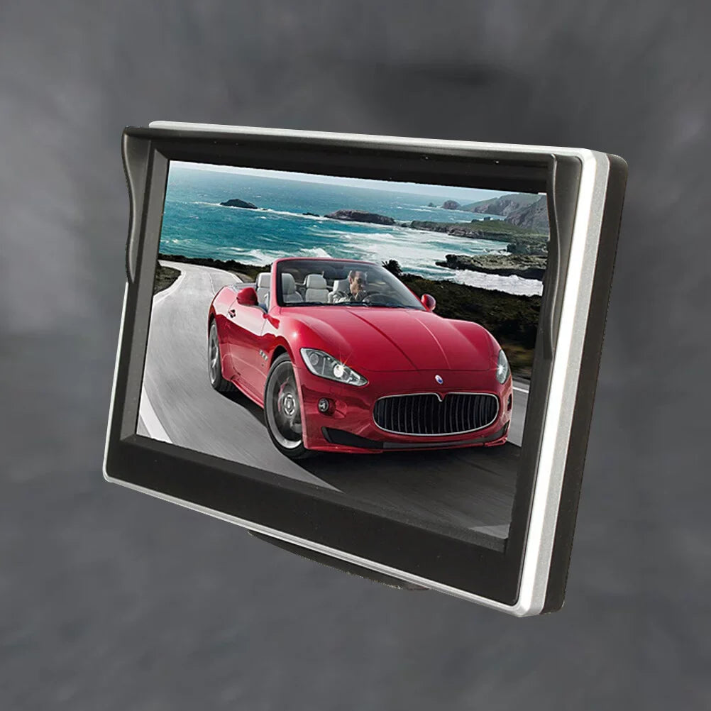 5 inch TFT LCD Color Mirror Monitor for Car Reverse Rear View Backup Camera Car DVD  Kit (Black)