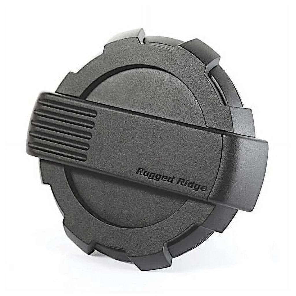Rugged Ridge by RealTruck | 11425.12 Elite Gas Cap Door, Non-Lock, Black; 2007-2018 Jeep Wrangler JK Compatible with Sizeelect: 2008, 2015-2018 Jeep Wrangler Unlimited