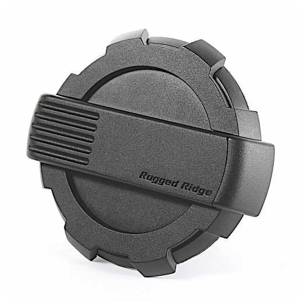 Rugged Ridge by RealTruck | 11425.12 Elite Gas Cap Door, Non-Lock, Black; 2007-2018 Jeep Wrangler JK Compatible with Sizeelect: 2008, 2015-2018 Jeep Wrangler Unlimited