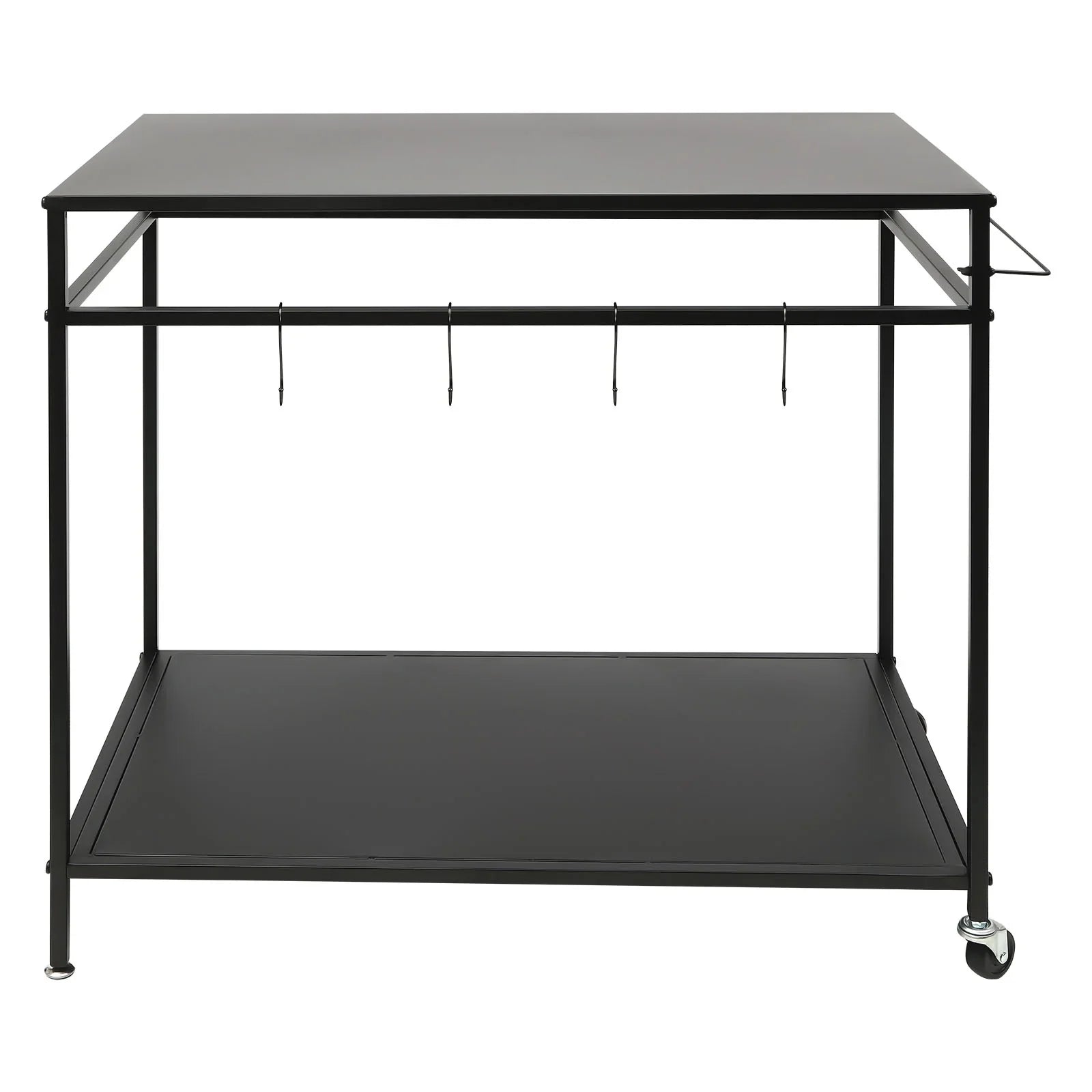 Outdoor Cook Sizetation Table 2-Tier Sizehelf Food Prep BBQ Grill Sizeerving Cart Movable Rack