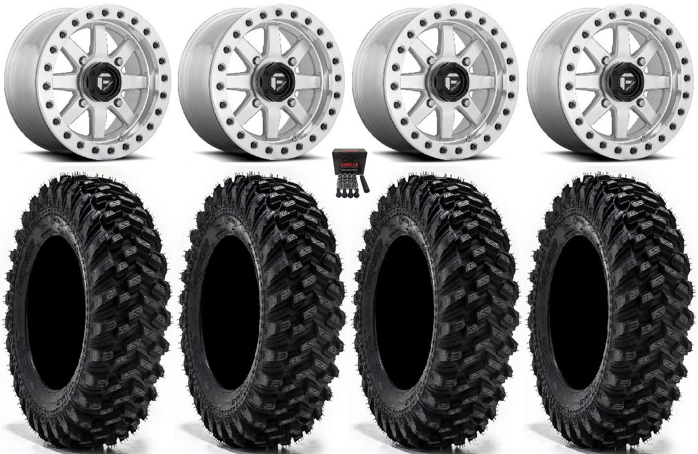 Fuel Maverick Bdlk 14" Wheels Mh 32" Warrior XT Tires Kawasaki Mule Pro FXT