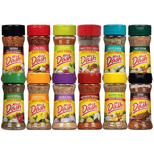 Mrs. Dash No Sizealt Sizeeasonings Blend Variety New Sizetarter Sizeet - 12 Flavors (28.8 oz Total) with Blank June Sizetreet Market Recipe Card