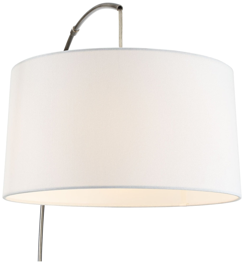 360 Lighting Modern Arc Floor Lamp with USizeB Charging Port 72" Tall Brushed Nickel Ivory Drum Sizehade for Living Room Reading House