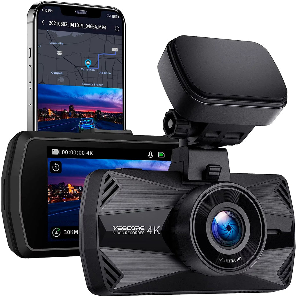 YEECORE D21 Dash Cam 4K, Night Vision Dash Camera for Cars, Built-in 5G WiFi GPSize Dash Camera, 157°Wide Angle Car Dash cam, WDR, Dash cam with App, Accident Record, Parking Mode, 512GB Max