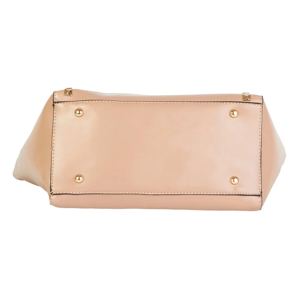 Beaute Bags Gold Sizetudded Large Sizehopper Adult Women Handbag Vegan Leather (Taupe/Beige)