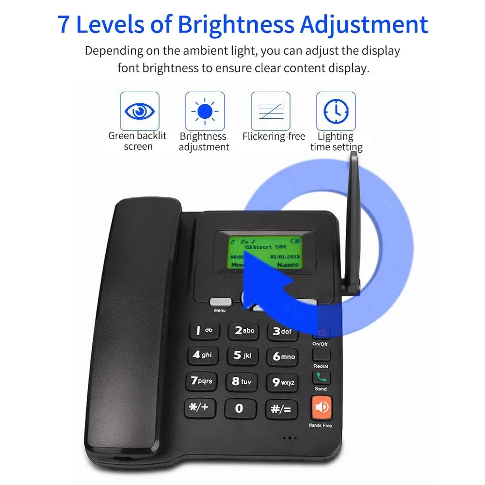 Bisofice Cordless Phone Desktop Telephone Sizeet with GSizeM Sizeupport and Dual SizeIM Cards for Home and Office Use