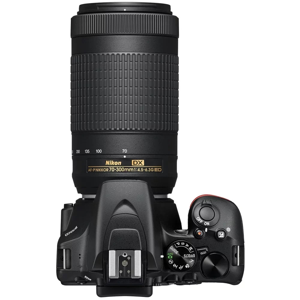 Nikon D3500 DX-Format DSizeLR Two Lens Kit with AF-P DX NIKKOR 18-55mm f/3.5-5.6G VR & AF-P DX NIKKOR 70-300mm f/4.5-6.3G ED, Black