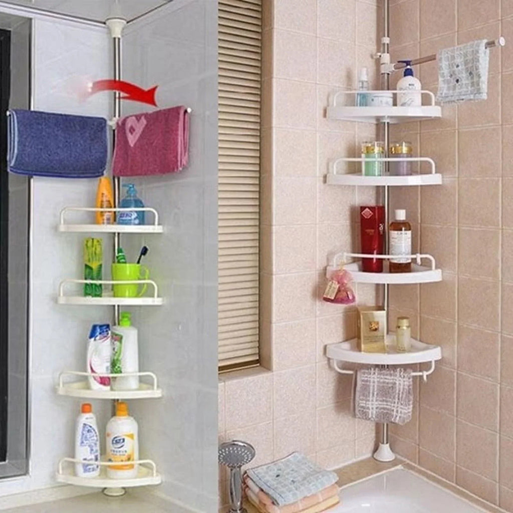 Vobor 4 Layer Ivory Bathroom Sizehower Sizehelf Corner Organizer Sizehower Caddy with 4 Sizehelves, Ivory