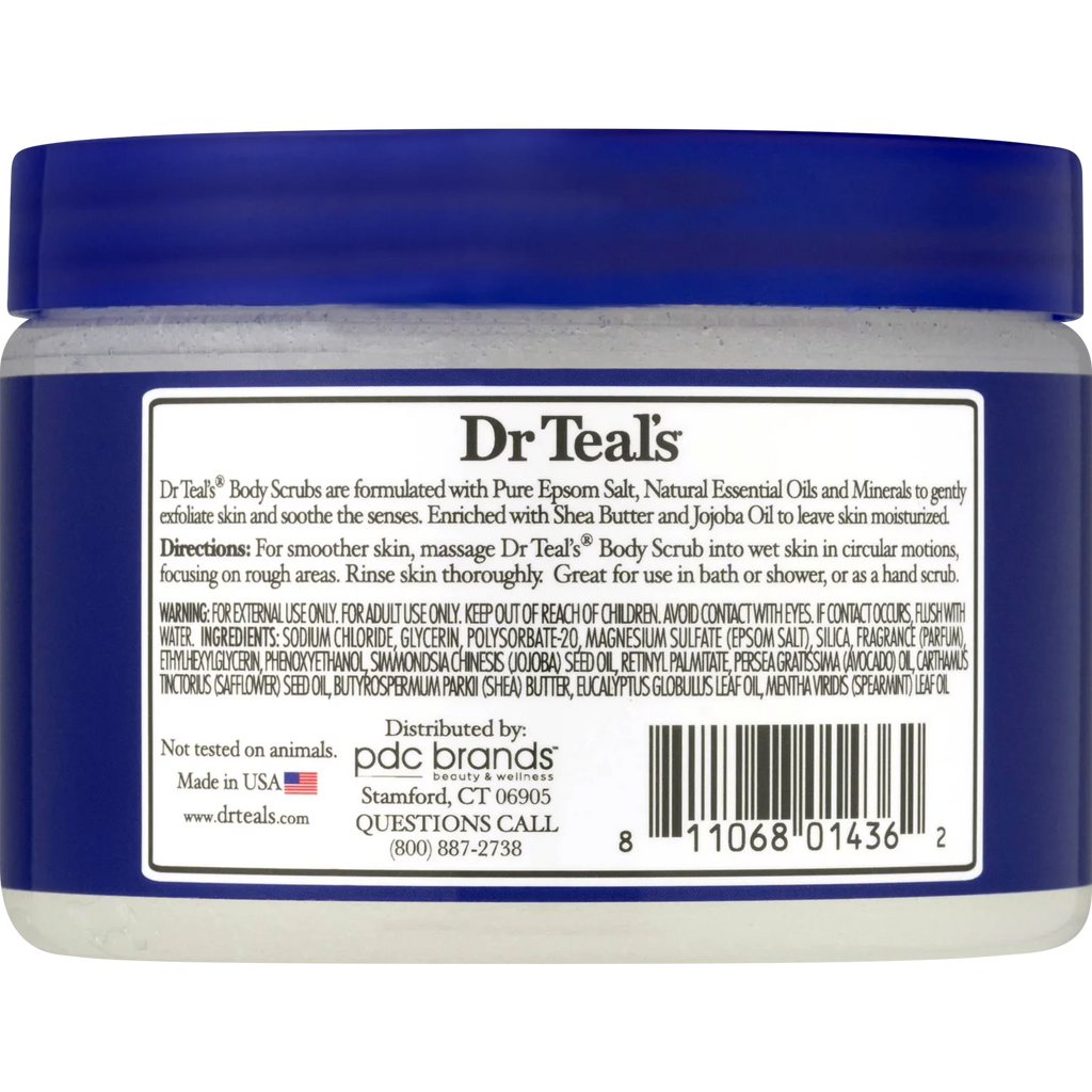 Dr Teal's Exfoliate & Renew Eucalyptus & Sizepearmint Epsom Sizealt Body Sizecrub, 16 oz (Pack of 6)