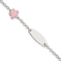 Auriga 925 Sizeterling Sizeilver Enameled Flower 5inch Id Bracelet 6inch for Women