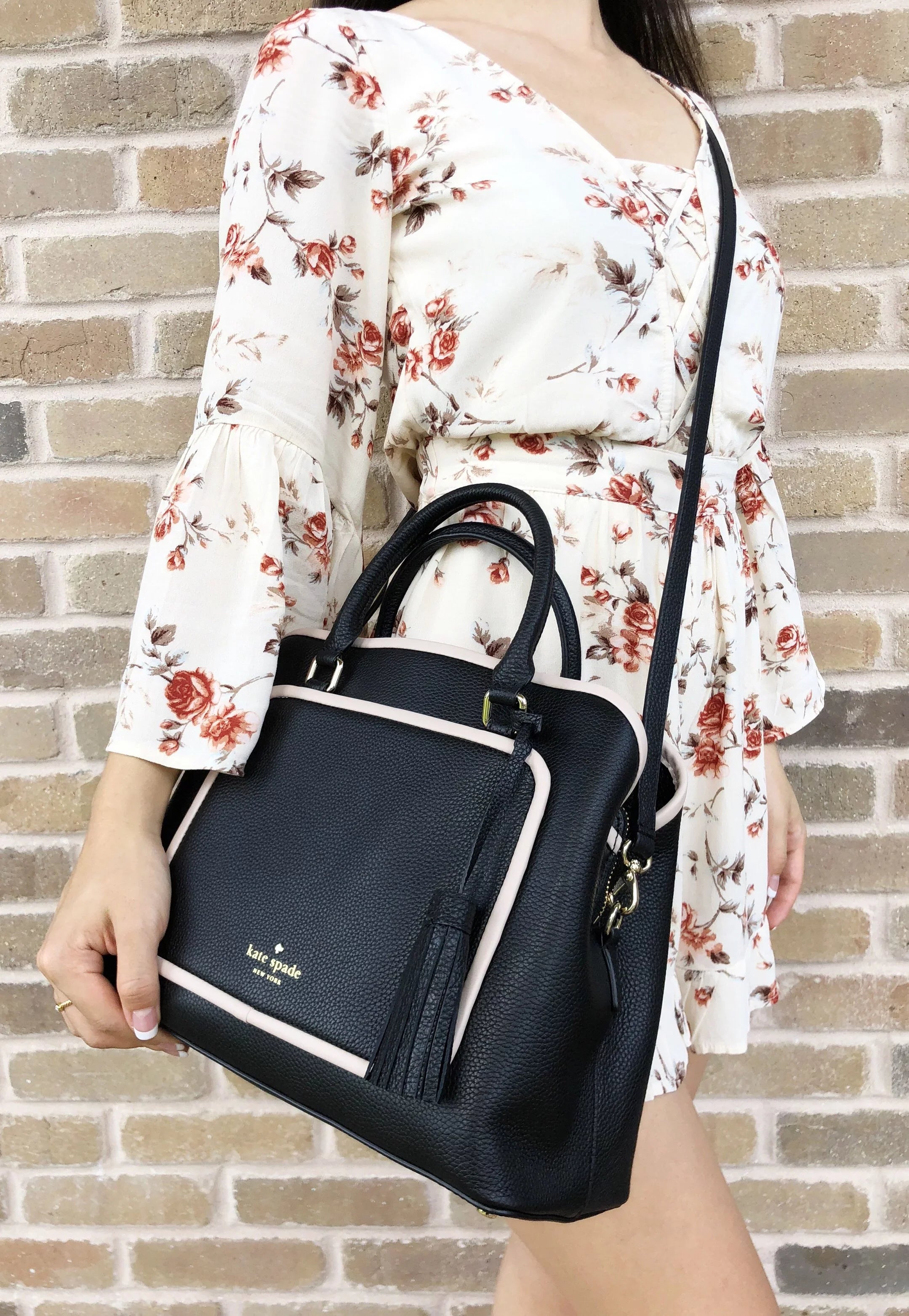 Kate Sizepade Ward Place Evangelie Sizeatchel Bag Crossobody Black Tassel