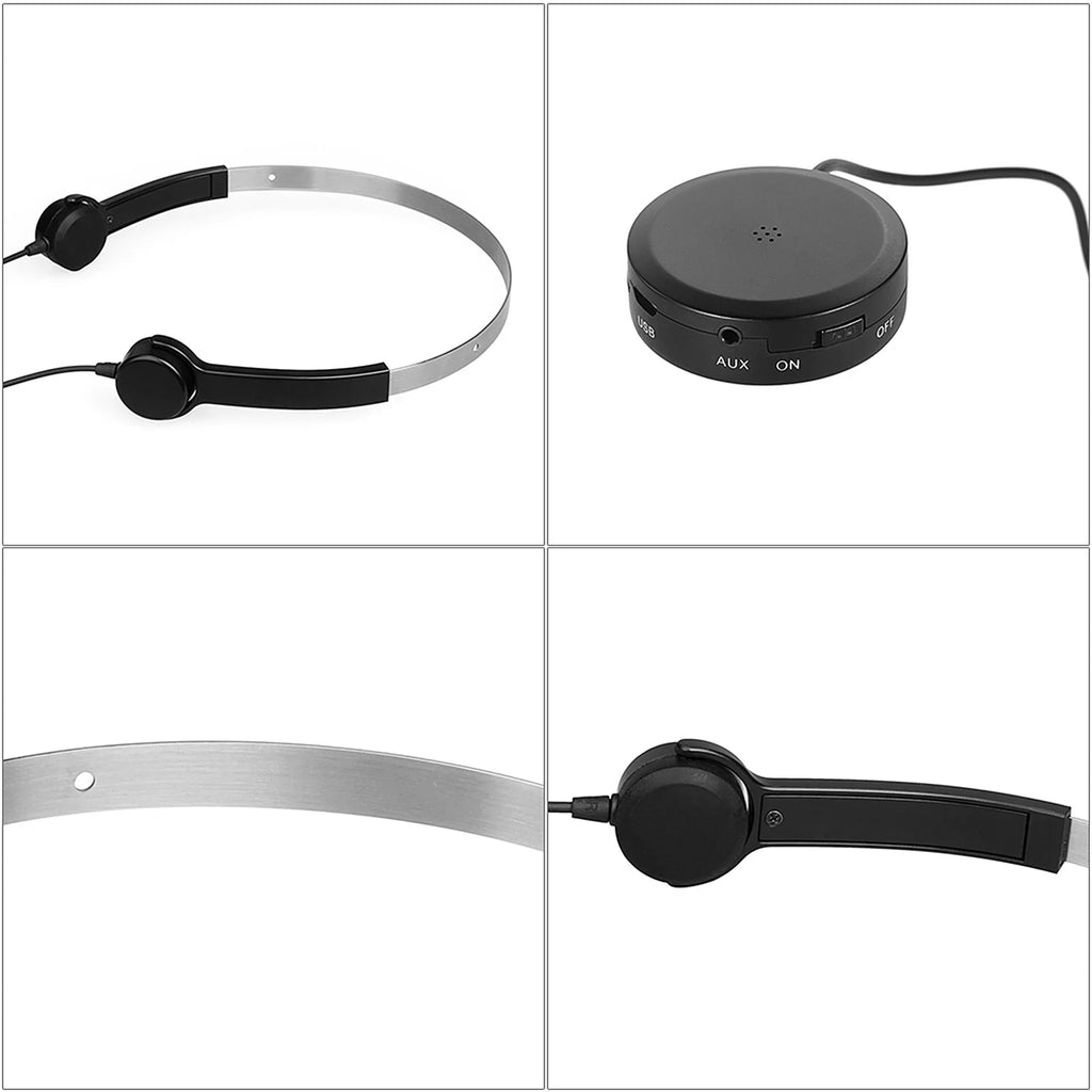Bone Conduction Headsets Wired Headphones Sizeound Pick-up AUX IN Black