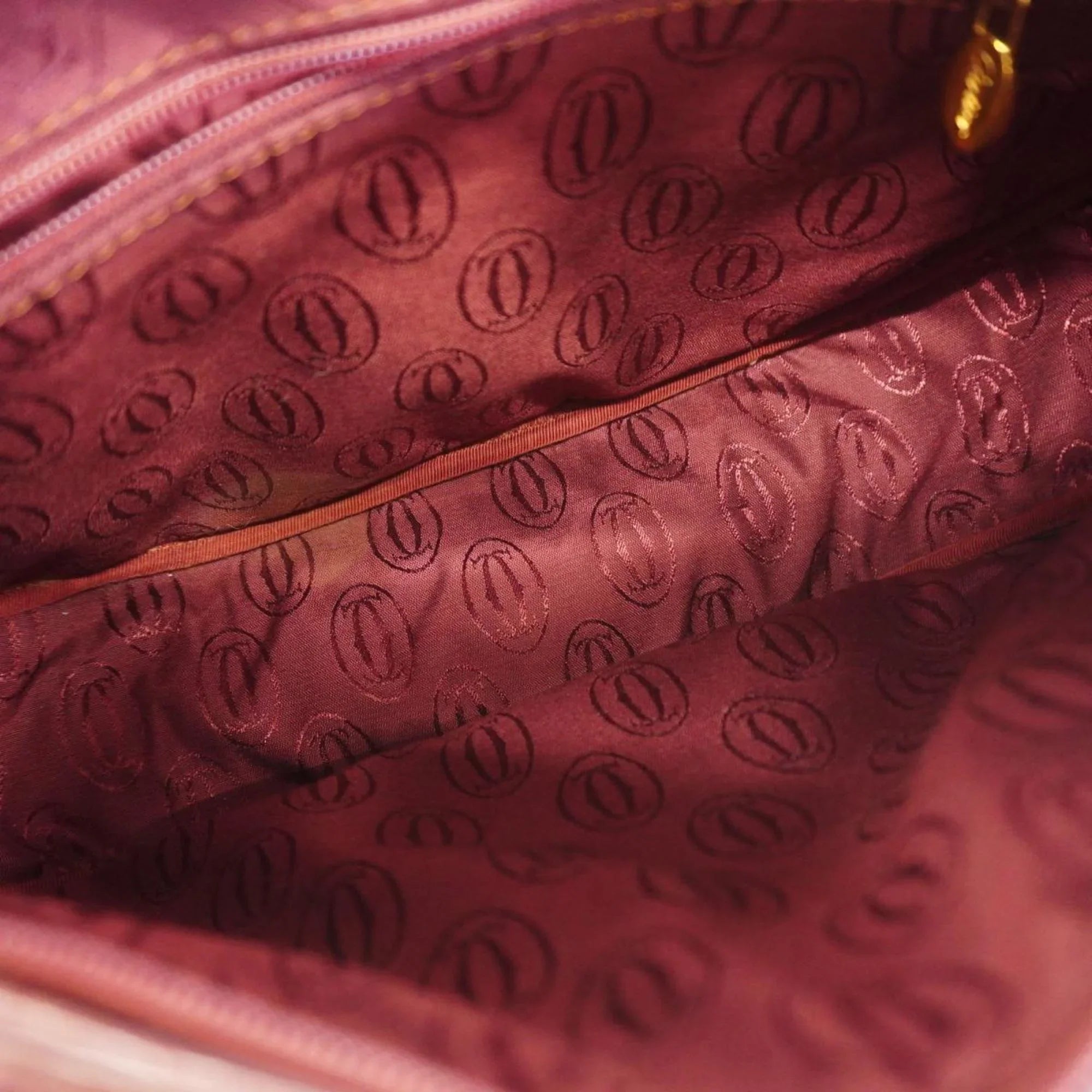 Pre-Owned Cartier Sizehoulder Bag Must Leather Red Ladies (Good)