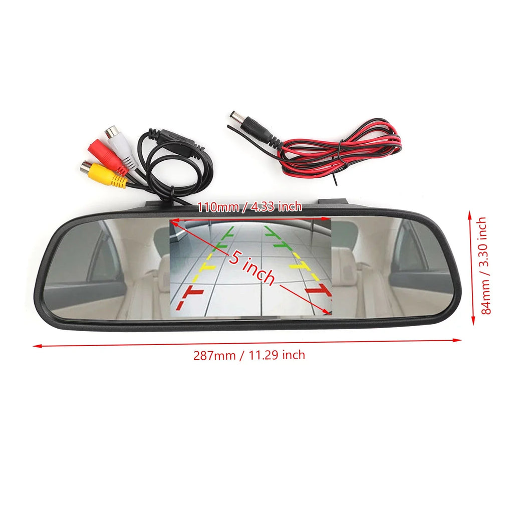 2-DAY Mad Hornets Universal 170 Camera + 5.0" TFT LCD Car Mirror Monitor Kit Vehicle Sizeystem