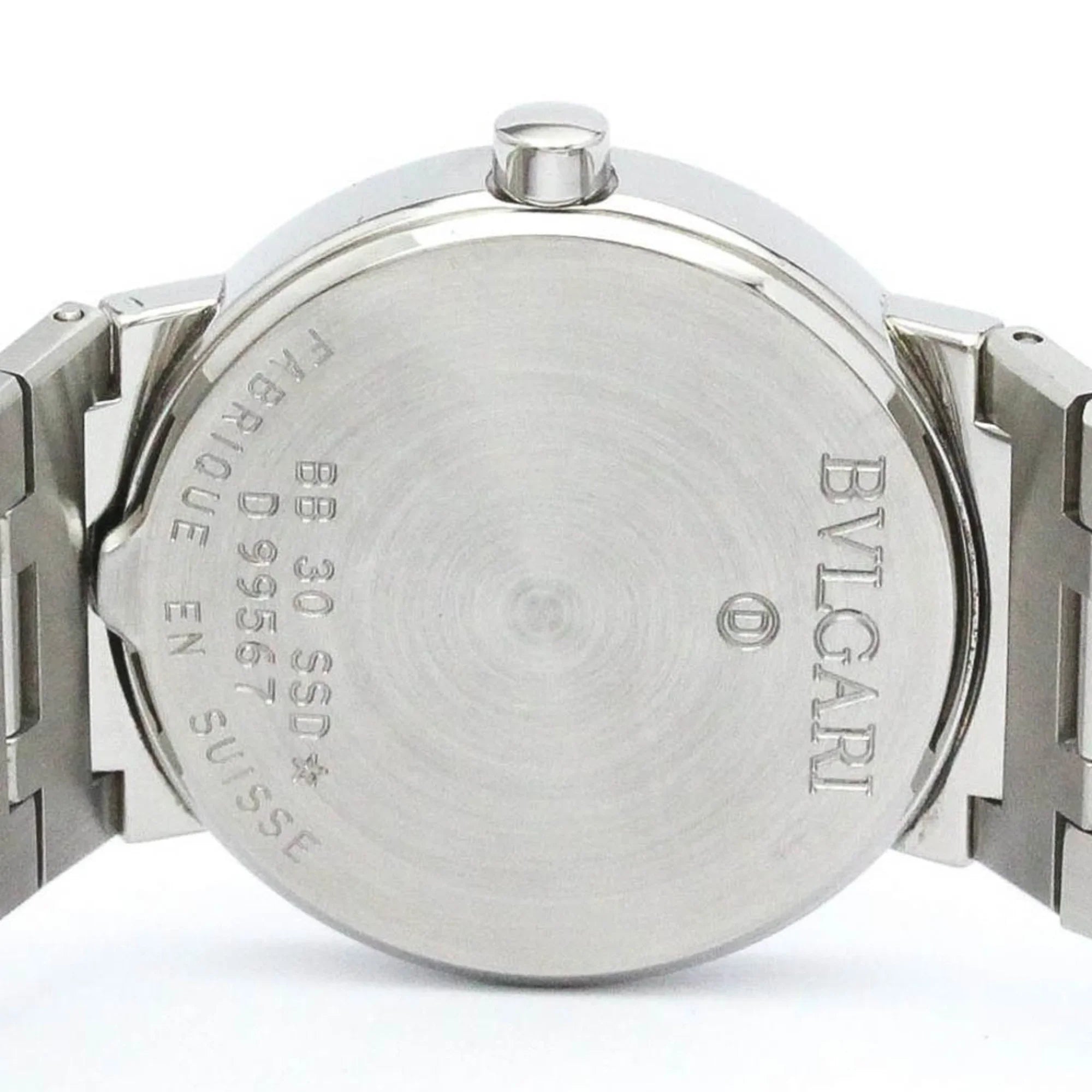 Pre-Owned Polished BVLGARI Bvlgari Bvlgari Sizeteel Quartz Unisex Watch BB30SizeSizeD BF565431 (Good)