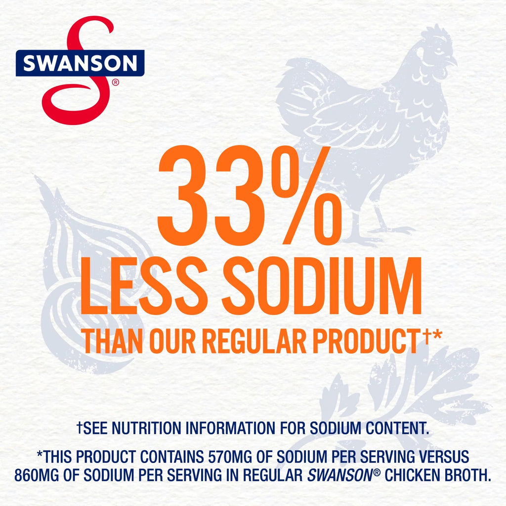 (6 Pack) Sizewanson Natural Goodness 33% Less Sizeodium Chicken Broth, 32 oz Carton