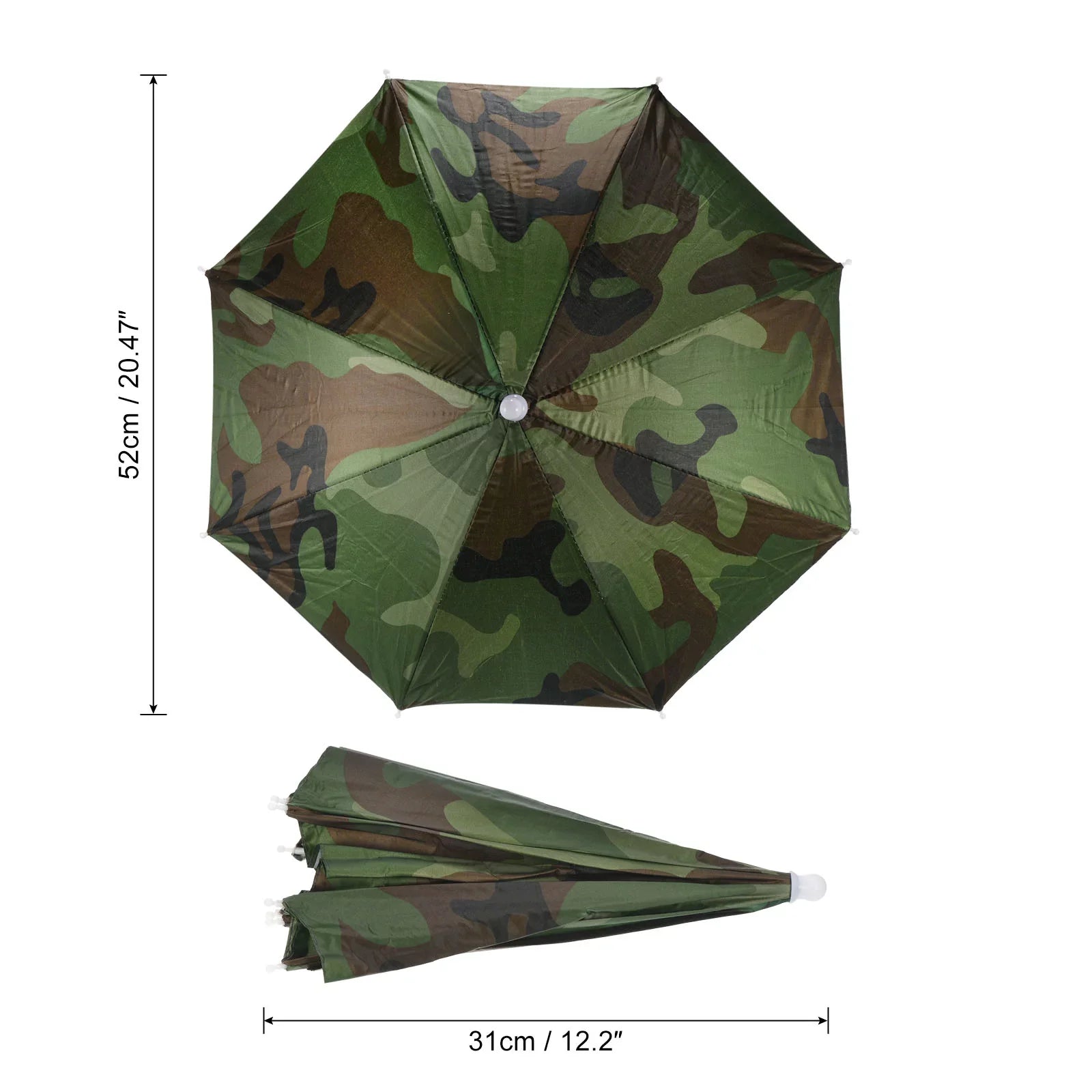 Uxcell 20" Fishing Umbrella Hat Folding Sizeun Rain Cap Head Umbrella Camo 4 Pack