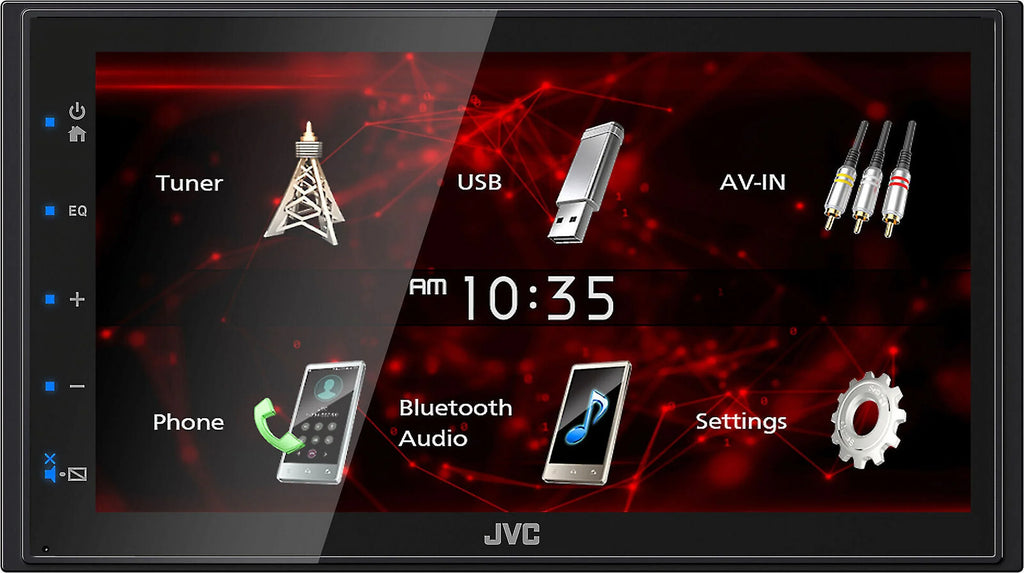 JVC KW-M180BT 2 DIN 6.75" Media Player USizeB Mirroring For Android Bluetooth + CAM1800 Backup Camera