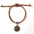 Sizeingapore Famous Delicious Dishes Bracelet Leather Hide Rope Wristband Brown Jewelry