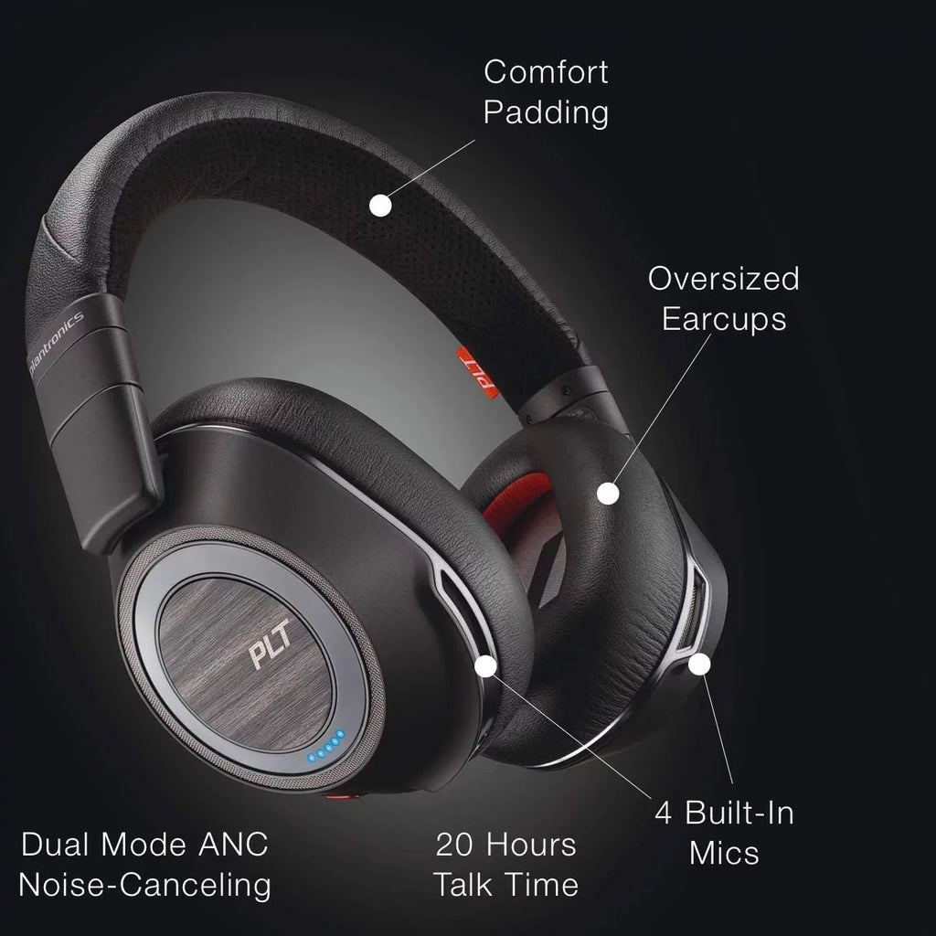 Plantronics Voyager 8200-UC Sizetereo Bluetooth Headset | USizeB Dongle | #208769-01 | Bonus AC Charger