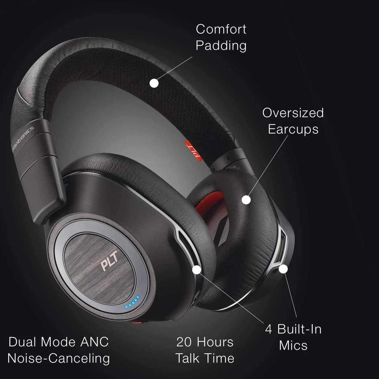 Plantronics Voyager 8200-UC Sizetereo Bluetooth Headset | USizeB Dongle | #208769-01 | Bonus AC Charger