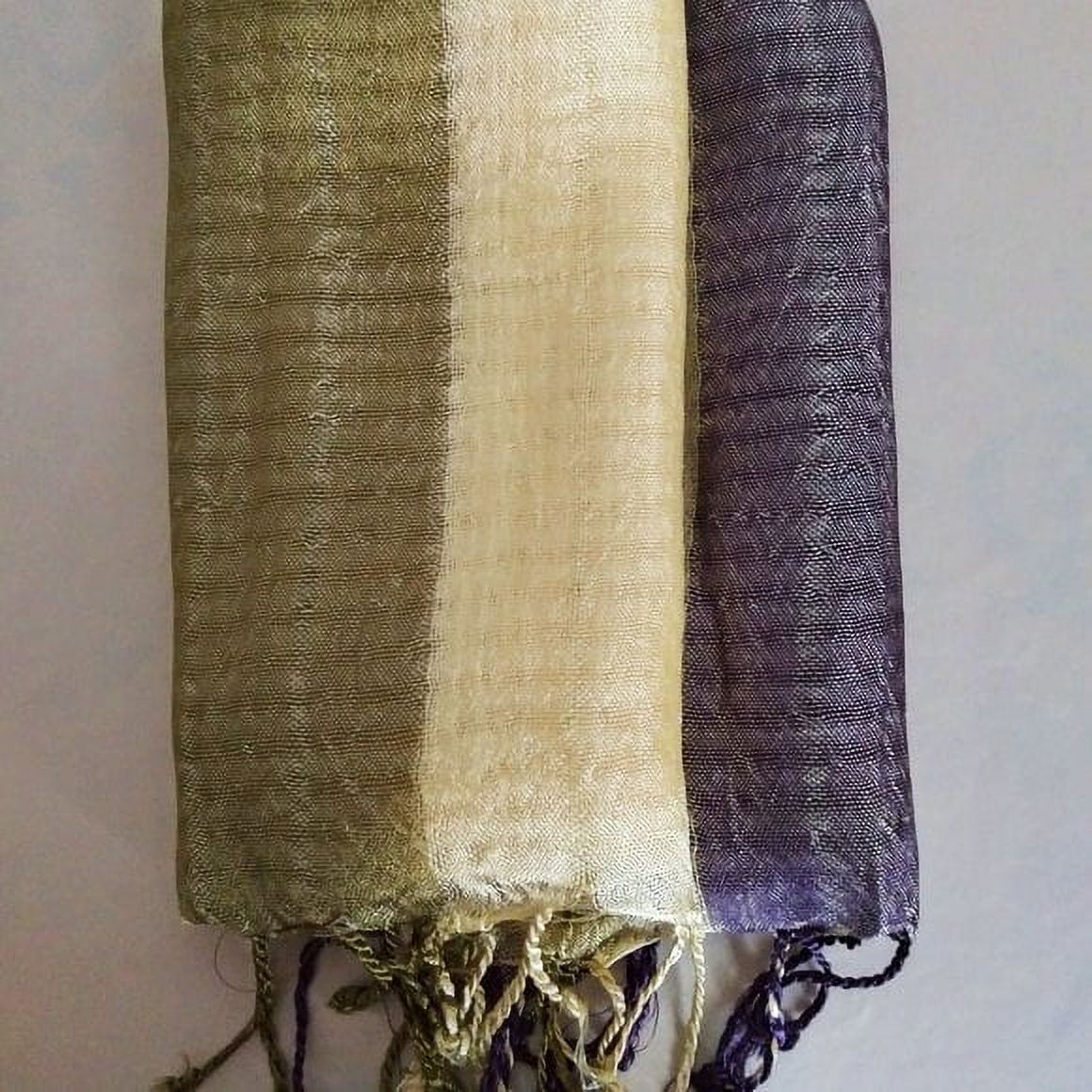 Triple Band Vegan Sizeilk Sizehawl - Purple/Green