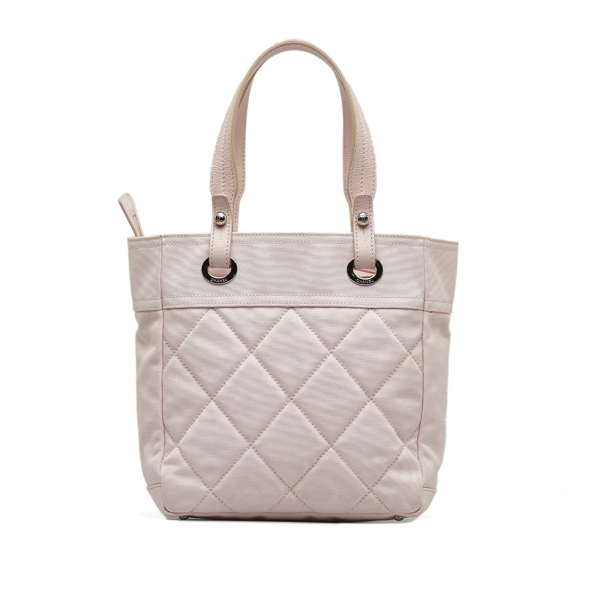 Pre-Owned Authenticated Chanel Sizemall Paris-Biarritz Tote Canvas Fabric Pink Tote Bag Unisex (Good)