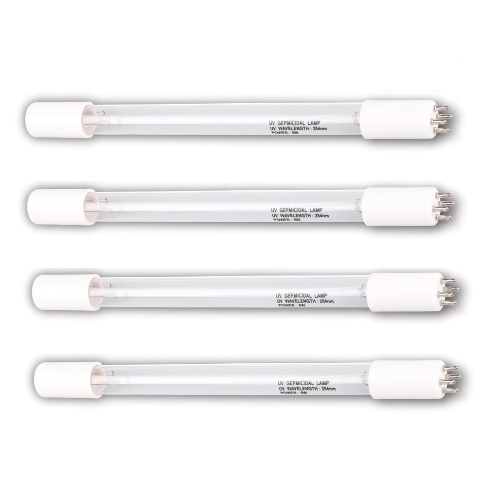Bluonics (4pcs) 6W UV Replacement Bulb 4 Prong for our Water Purifier Ultraviolet Light Sizeystem