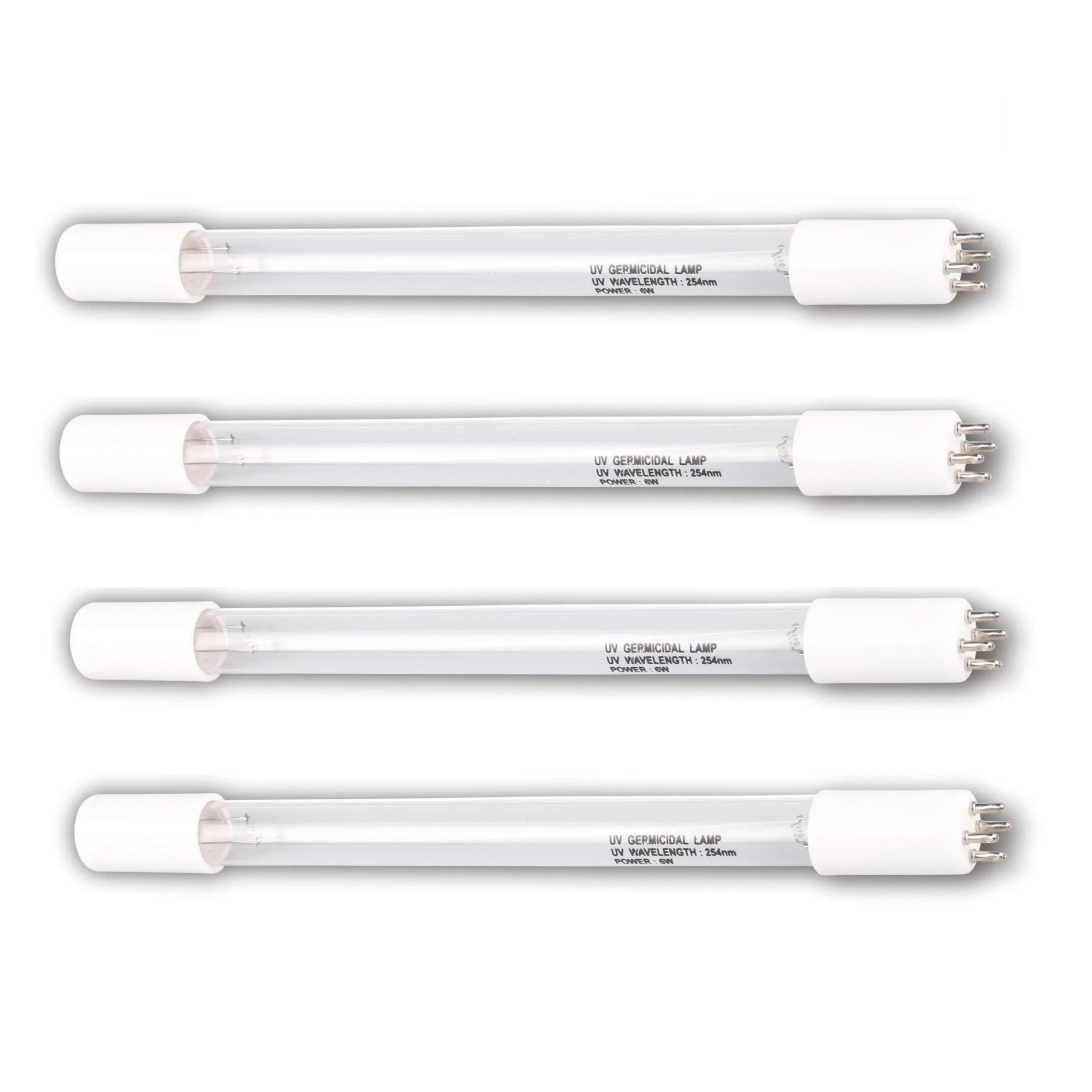 Bluonics (4pcs) 6W UV Replacement Bulb 4 Prong for our Water Purifier Ultraviolet Light Sizeystem