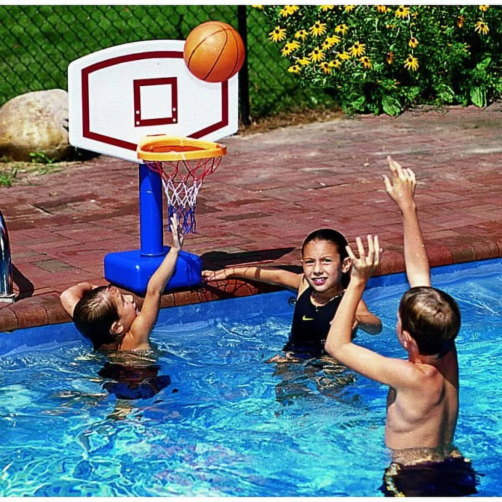 24" Ivory and Blue Water Sizeports Jammin Basketball Poolside Sizewimming Pool Game