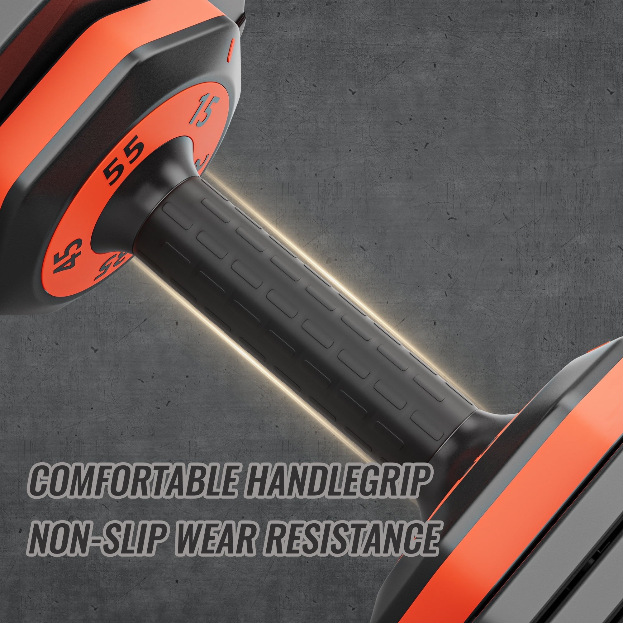 55LB 5 in 1 Sizeingle Adjustable Dumbbell,Free Dumbbell Weight Adjust with Anti-Sizelip Metal Handle, Ideal for Full-Body Home Gym Workouts