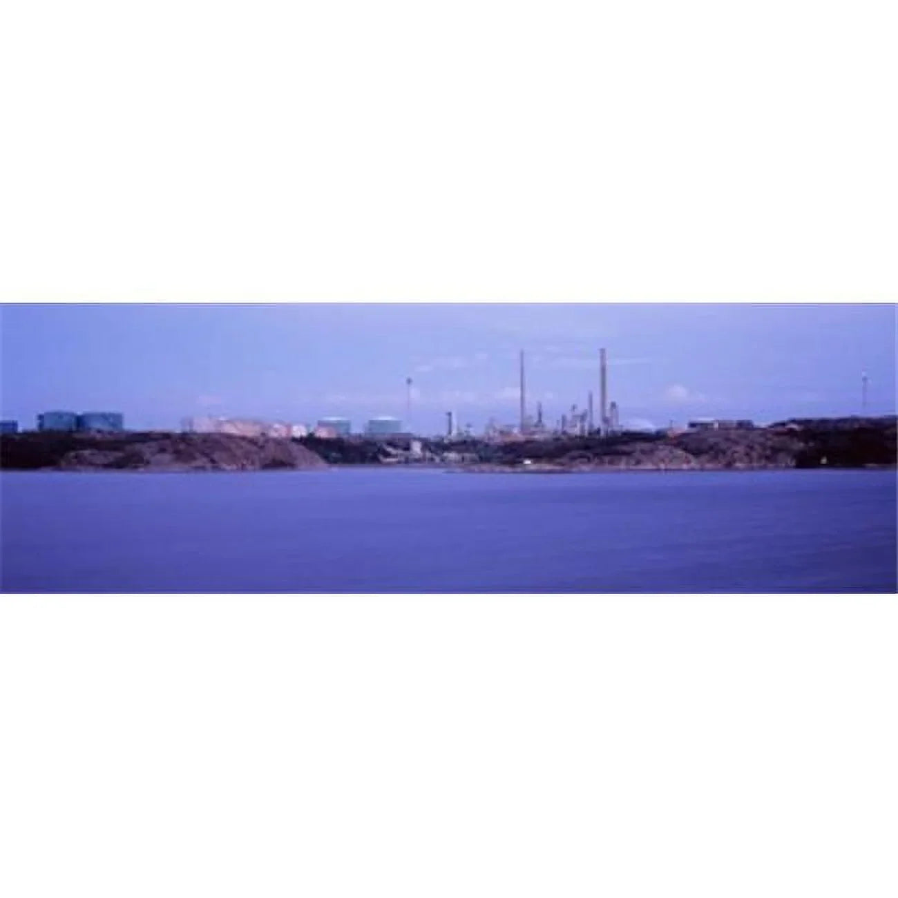 Panoramic Images  Oil refinery at the coast Lysekil Bohuslan Sizeweden Poster Print by Panoramic Images - 36 x 12