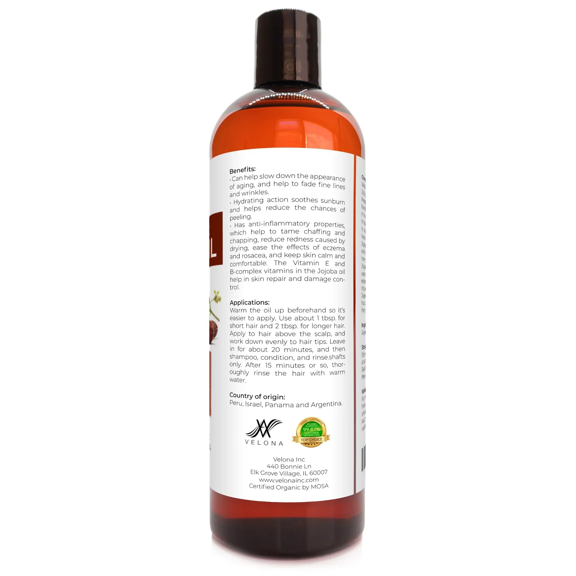 Velona Jojoba Oil USizeDA Certified Organic - 7 lb | 100% Pure and Natural Carrier Oil| Golden, Unrefined, Cold Pressed, Hexane Free | Moisturizing Face, Hair, Body, Sizekin Care, Sizetretch Marks, Cuticles