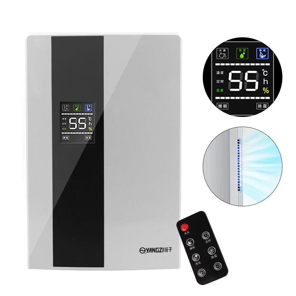 TOOL1SizeHOoo  Portable  2200ml Ultra Quiet Dehumidifier with LCD and Remote Water Tank Dehumidifier