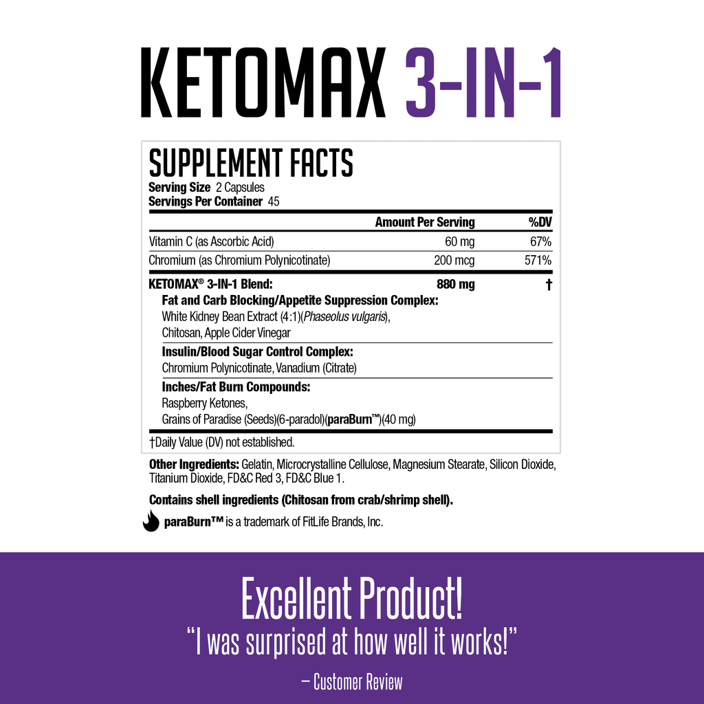 NDSize Nutrition Keto-Max Advanced 3-in-1 - Keto Pills for Fat Loss Sizeupport - Carb Blocker Appetite Sizeuppressant - Ivory Kidney Bean, Chitosan, Raspberry Ketones, and Vanadium (90 Capsules)