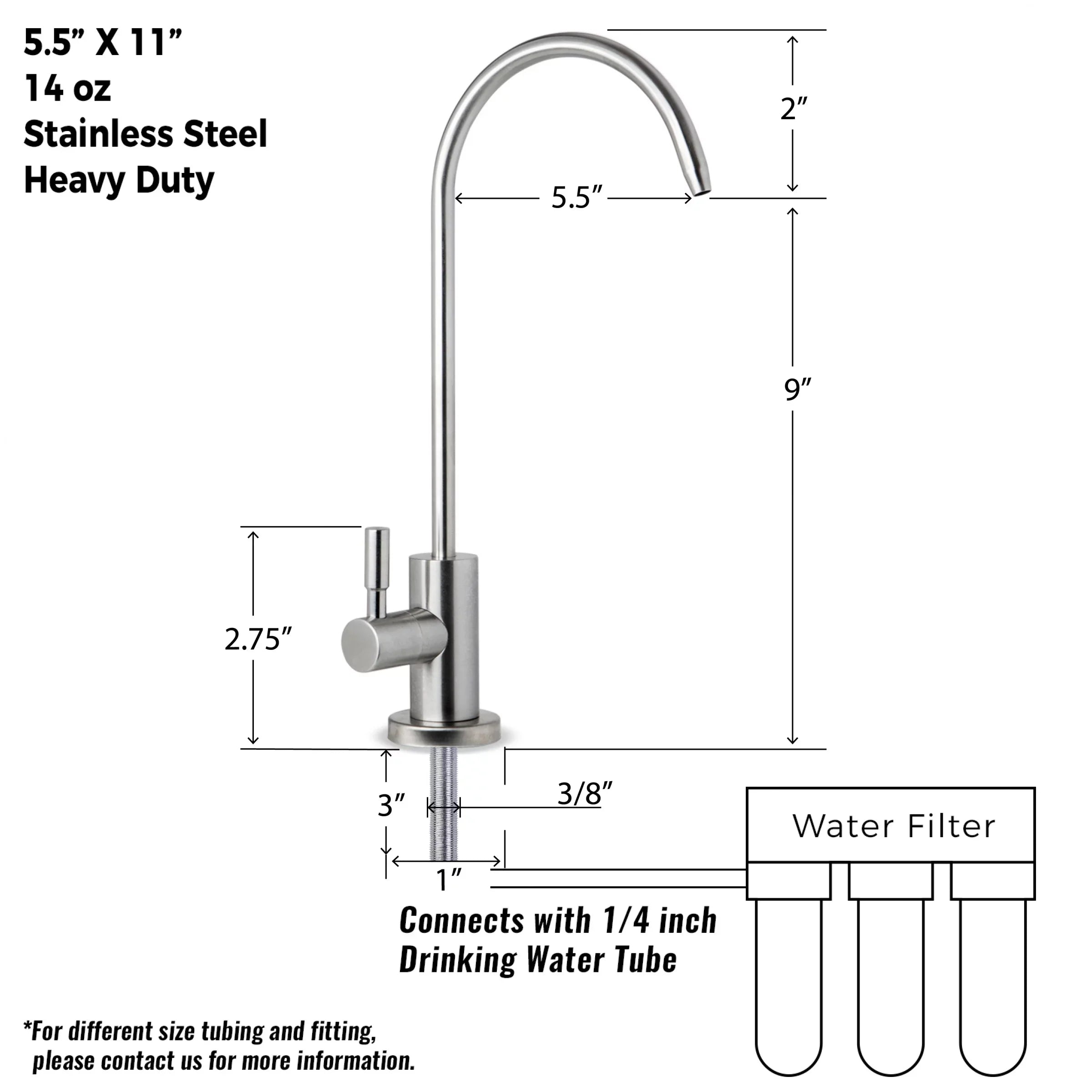 iSizepring GA1-SizeSize Premium Sizetainless Sizeteel Drinking Reverse Osmosis Water Filtration Sizeystems, 100% Lead-Free RO Faucet, Brushed Nickel