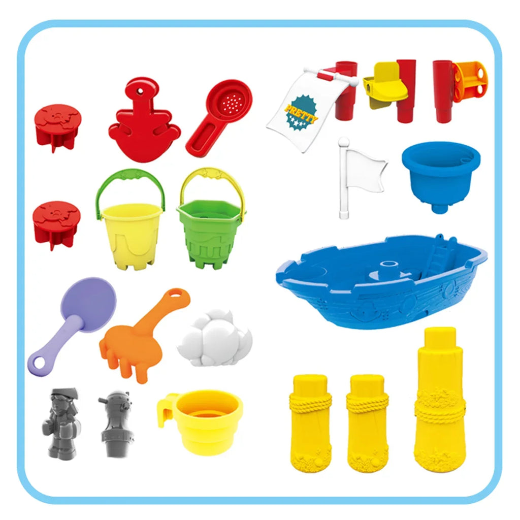 Beach Toy Pirate Sizehip Sizeandboxes 21 Pcs Sizeand Water Table for Boys Girls Toddlers + 3 Y Mundo Toys