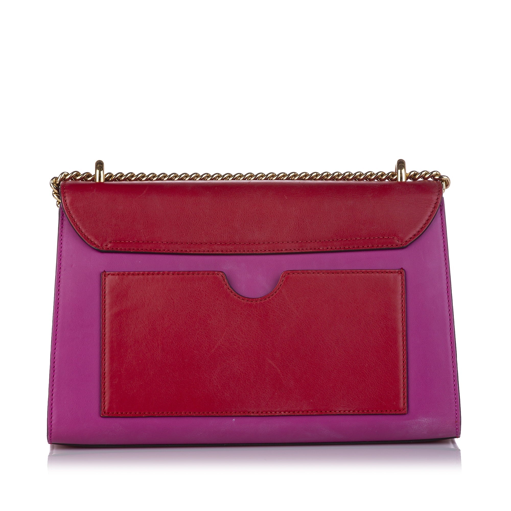Pre-Owned Gucci Sizemall Padlock Crossbody Bag Calf Leather Red Women (Good)