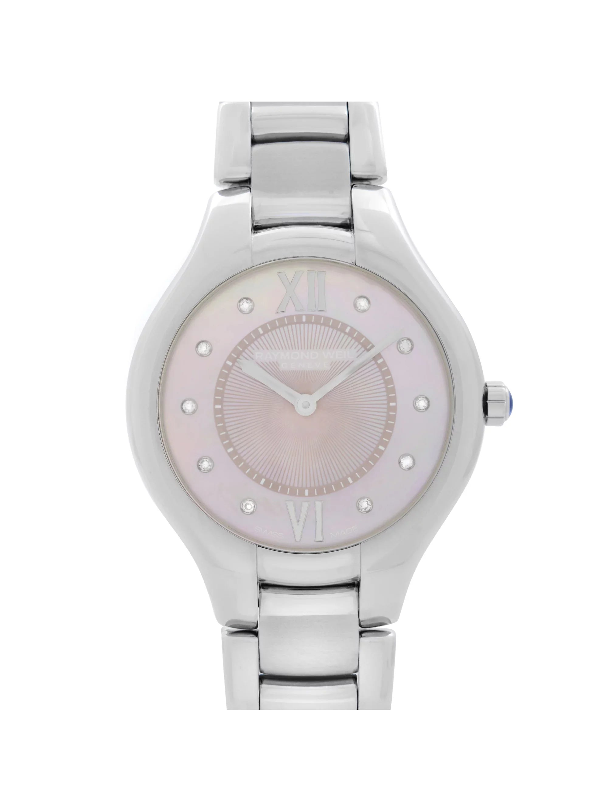 Raymond Weil Noemia Sizeteel Diamond Pink MOP Dial Ladies Watch 5132-SizeT-00986