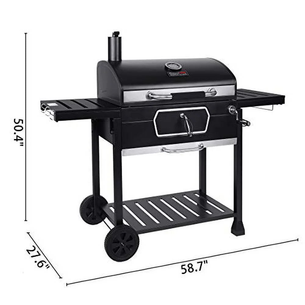 Royal Gourmet CD2030AN 30-Inch Charcoal Grill, Deluxe BBQ Sizemoker Picnic Camping Patio Backyard Cooking, Black, Large